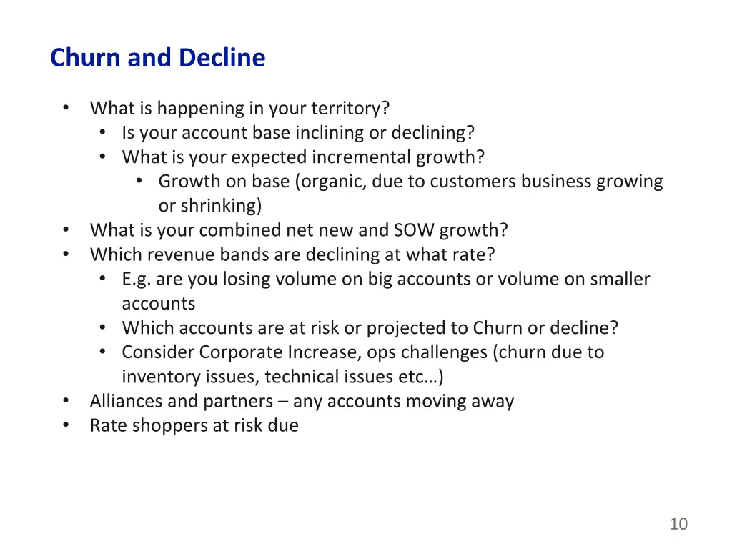 churn and decline