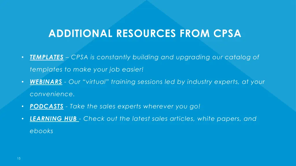 additional resources from cpsa