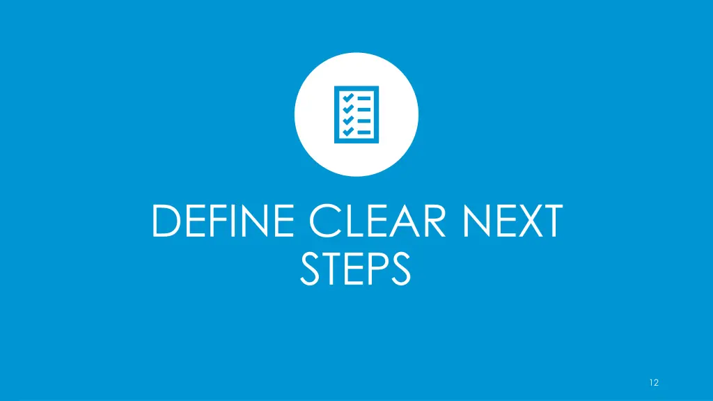 define clear next steps