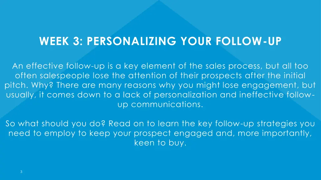 week 3 personalizing your follow up