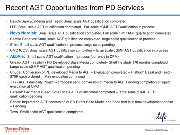 recent agt opportunities from pd services