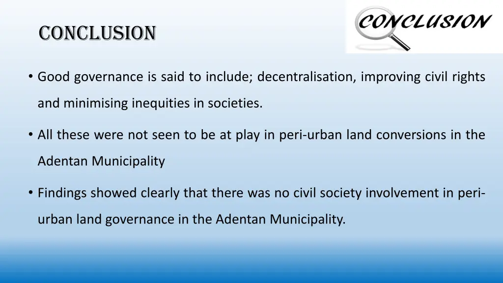 conclusion