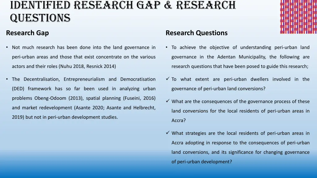 identified research gap research questions