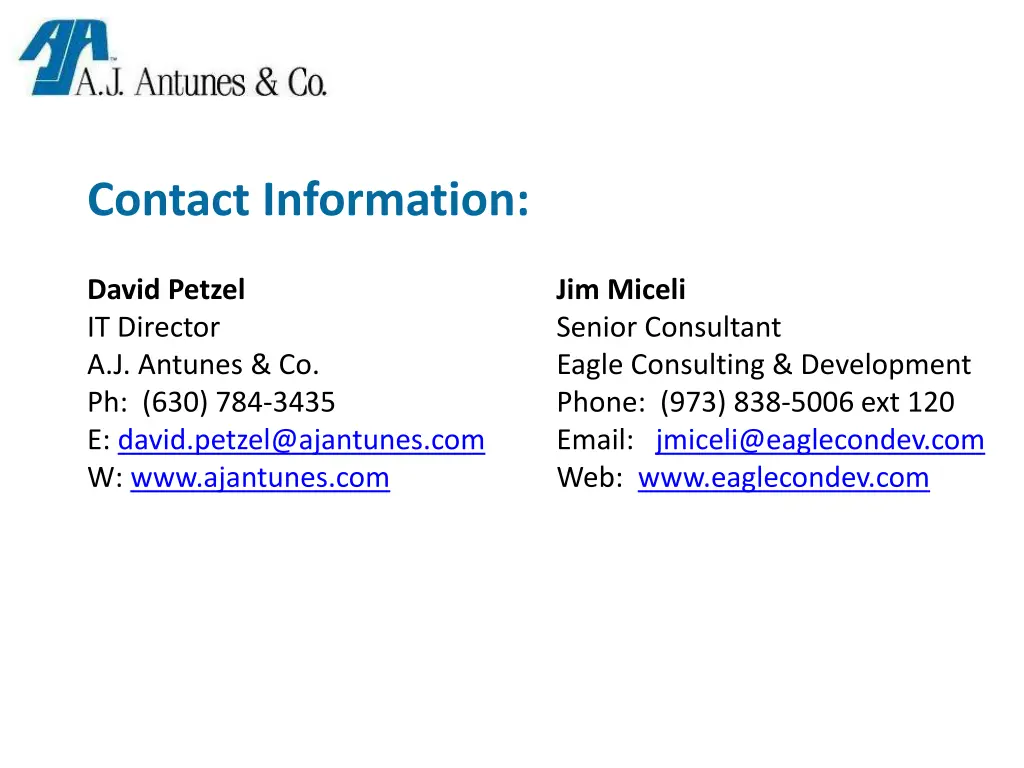 contact information