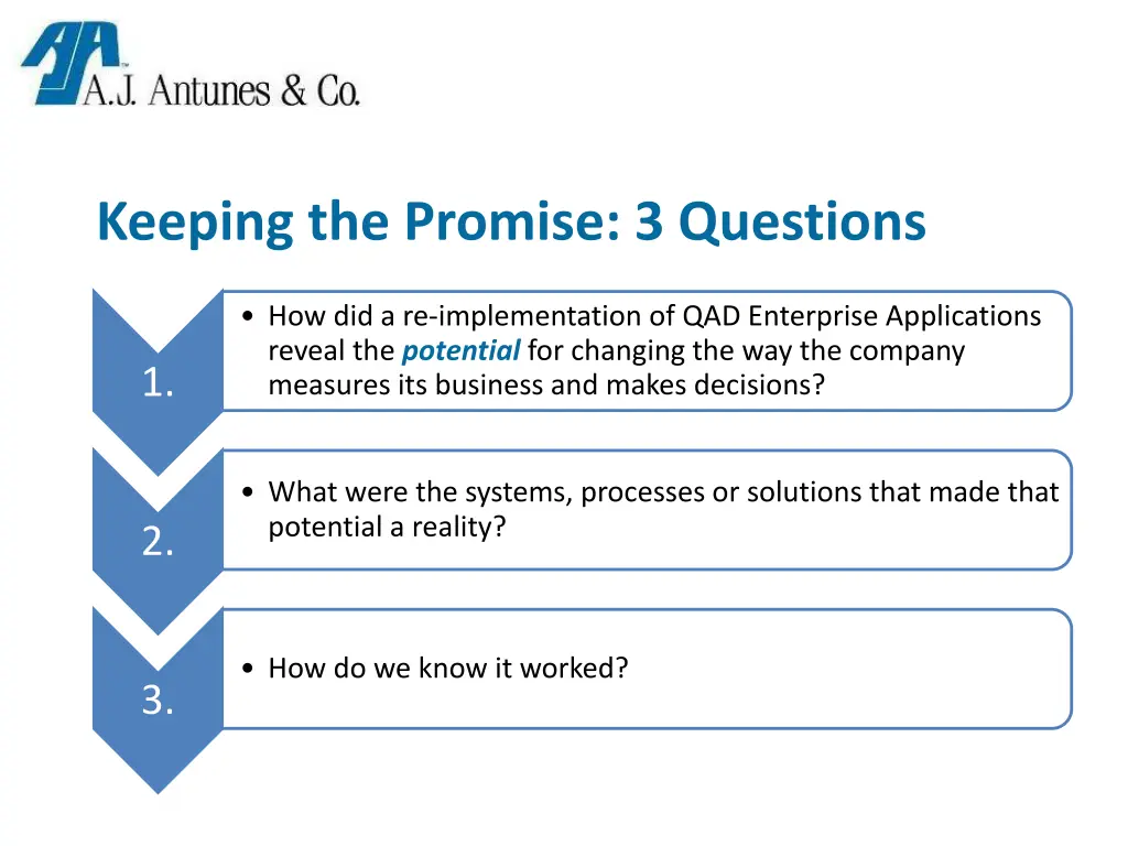 keeping the promise 3 questions