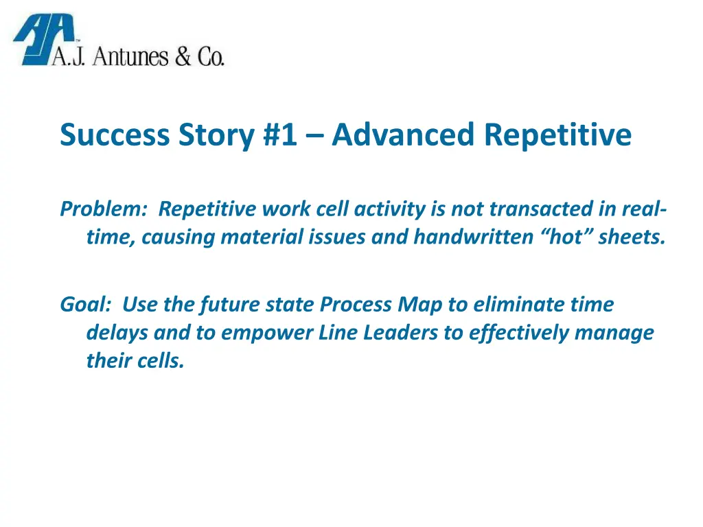 success story 1 advanced repetitive