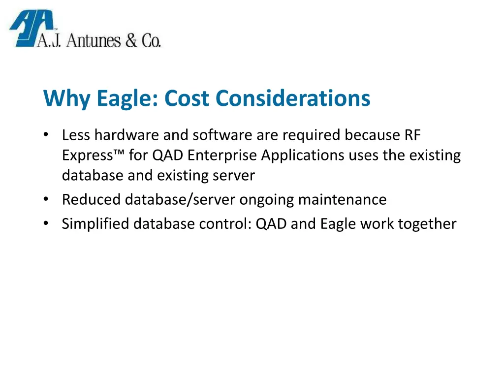 why eagle cost considerations