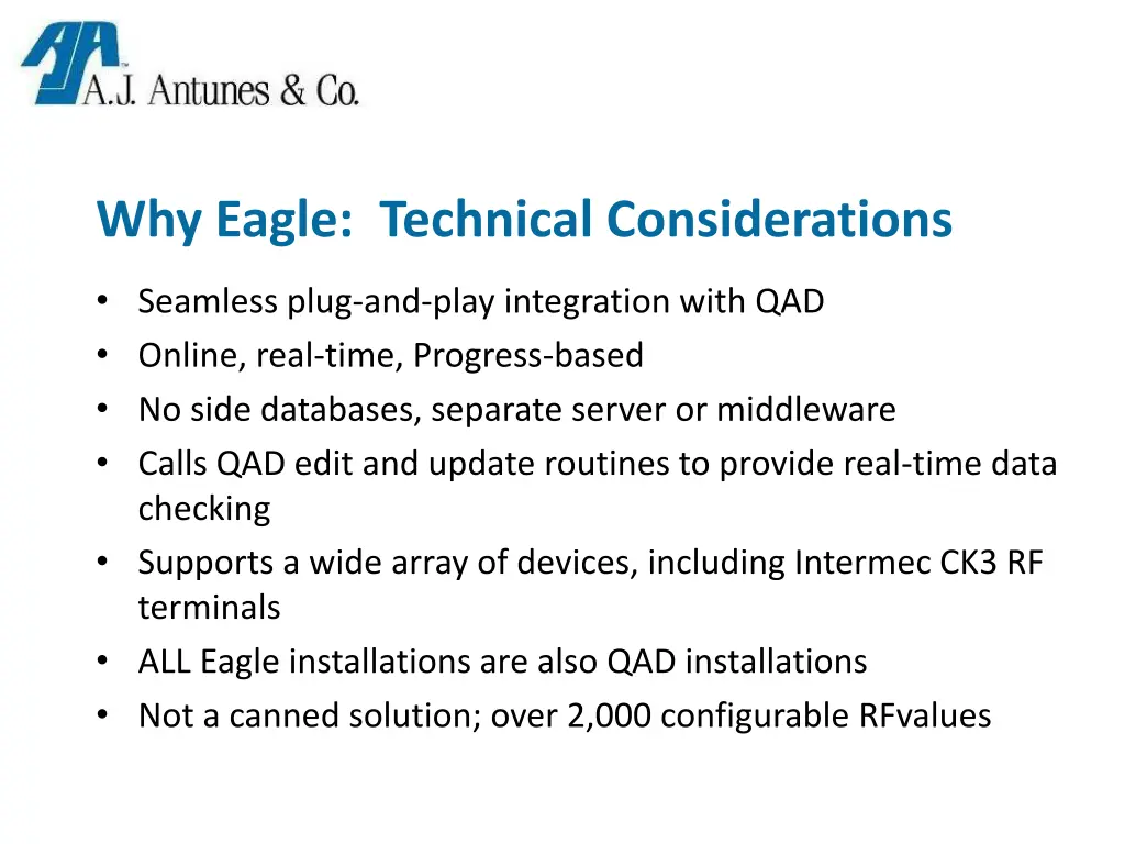 why eagle technical considerations