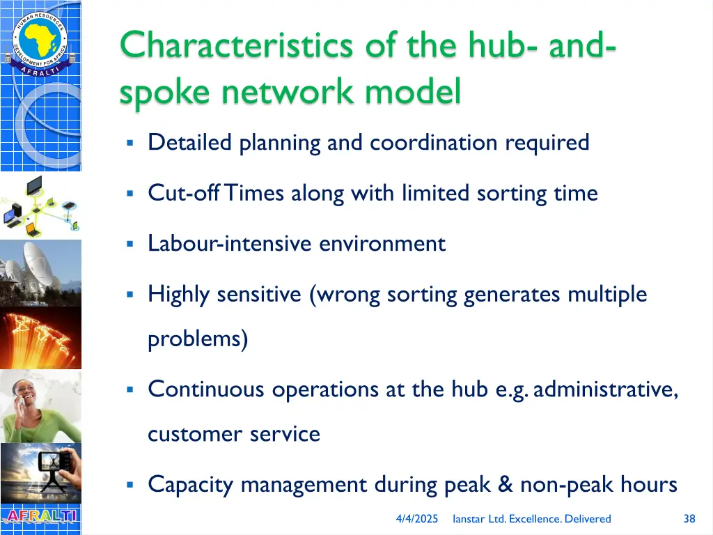 characteristics of the hub and spoke network model
