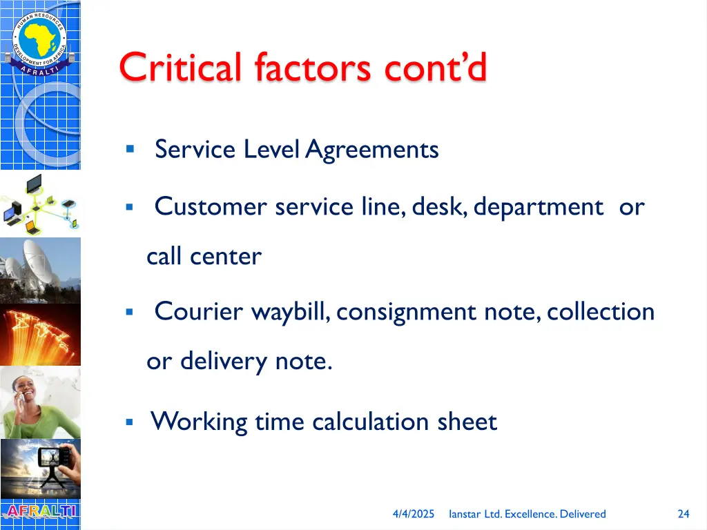 critical factors cont d