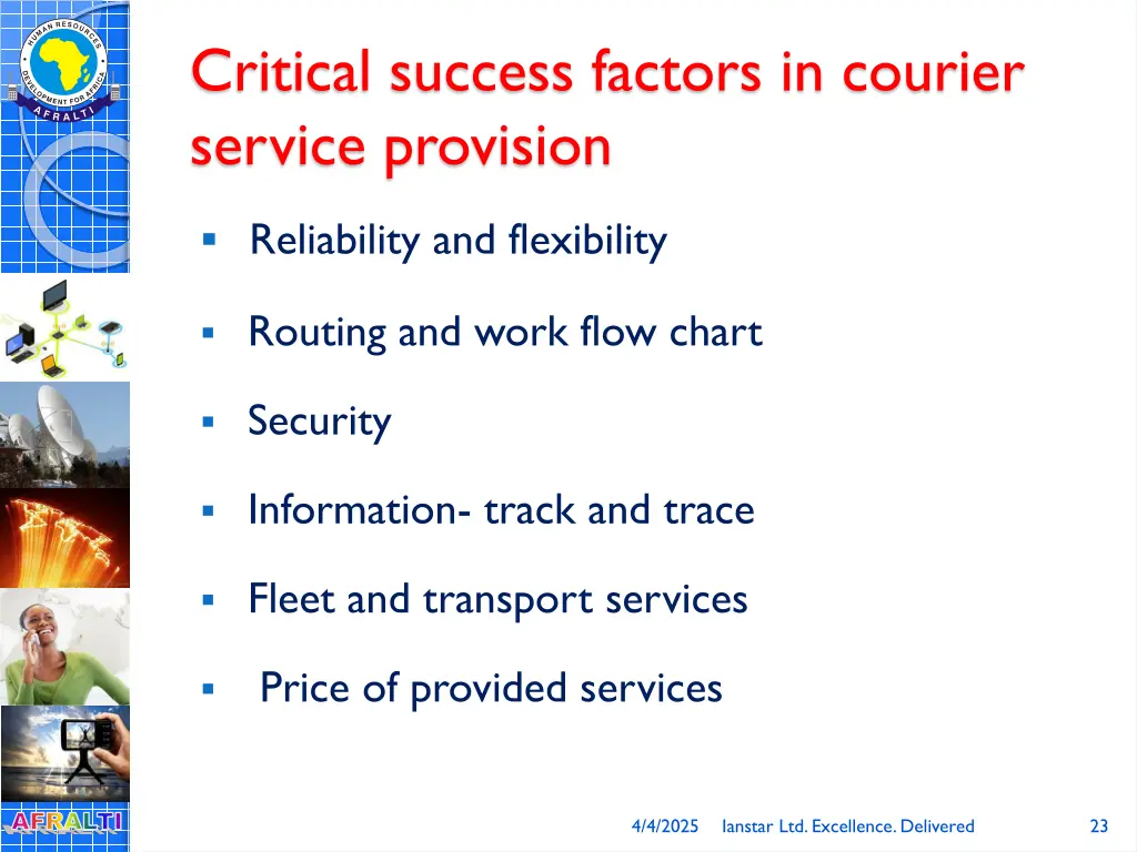 critical success factors in courier service