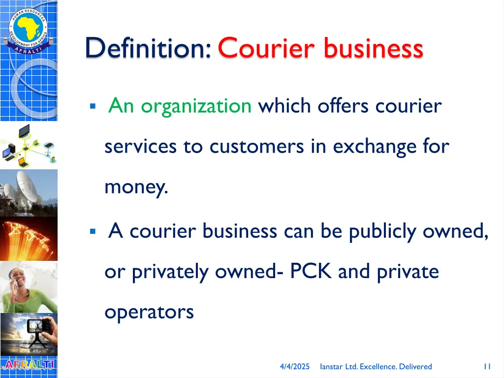 definition courier business