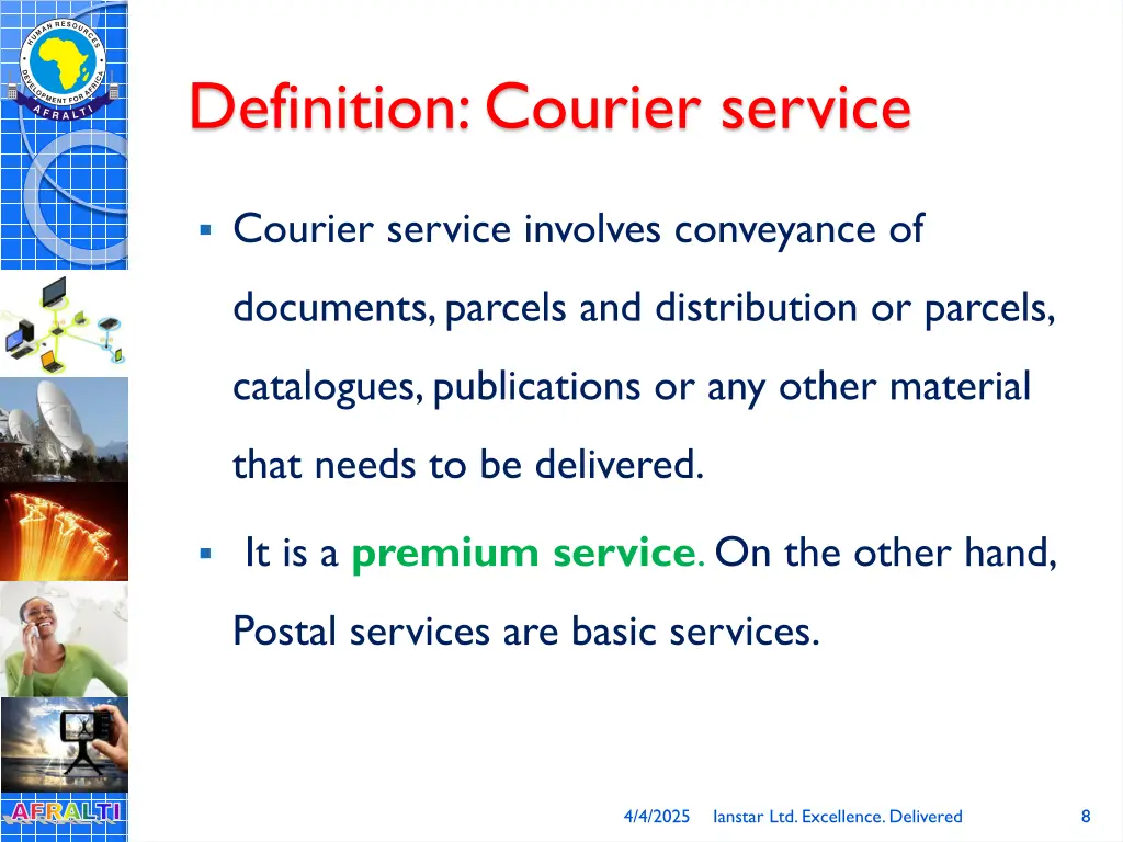 definition courier service