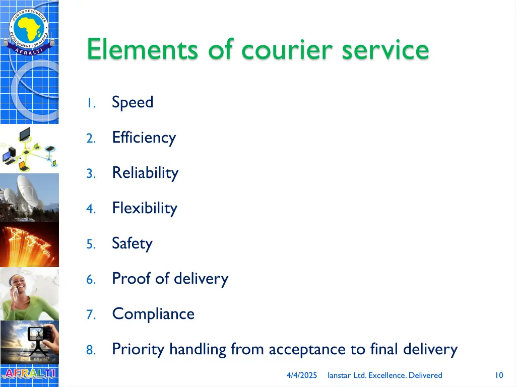 elements of courier service