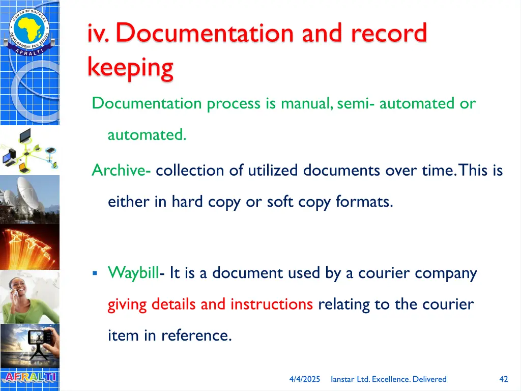 iv documentation and record keeping