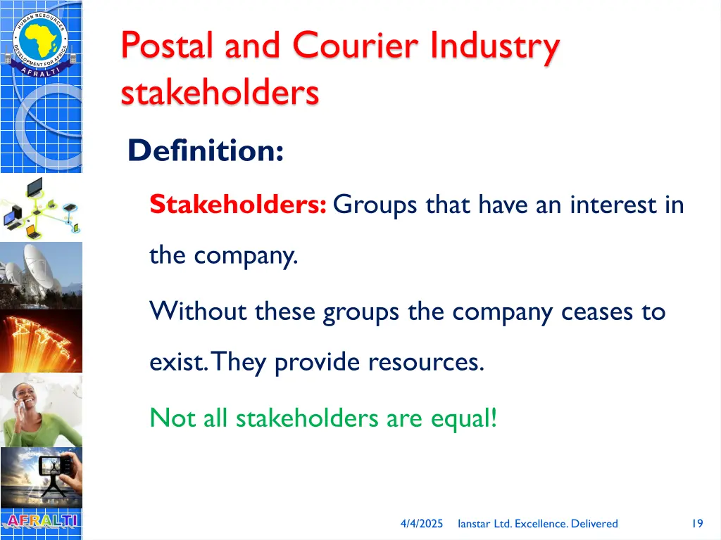 postal and courier industry stakeholders
