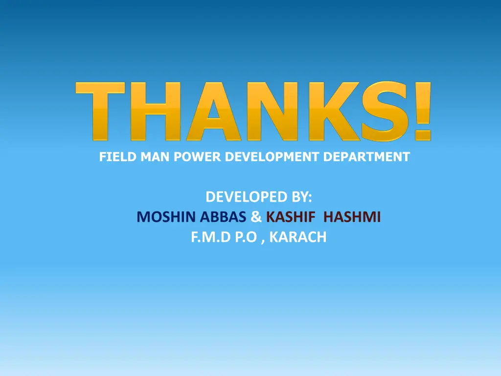 field man power development department