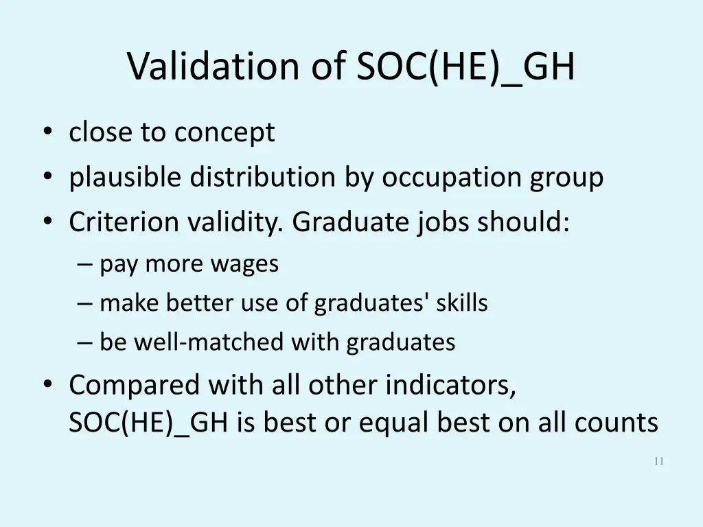 validation of soc he gh