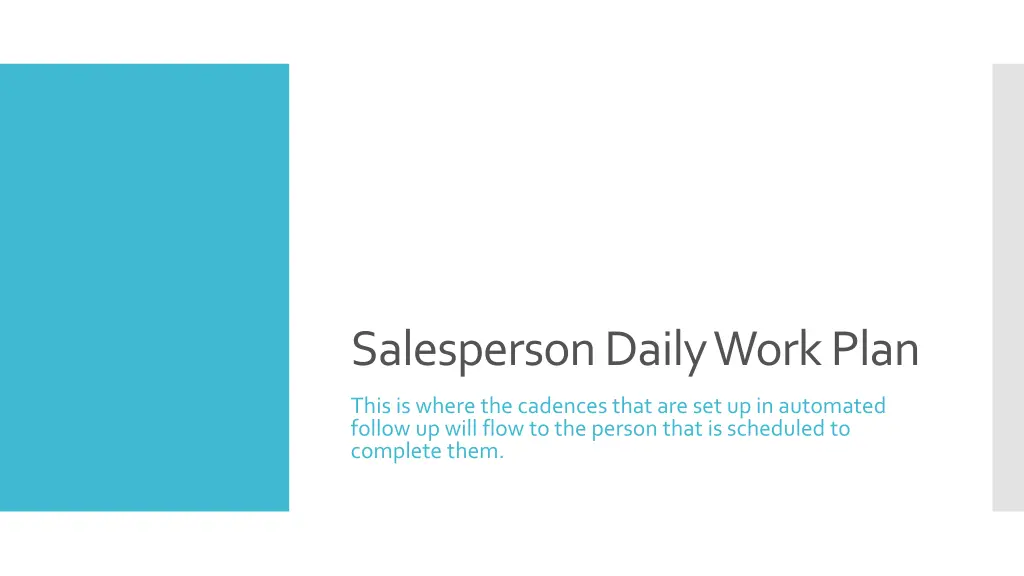 salesperson daily work plan