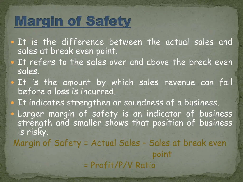 margin of safety