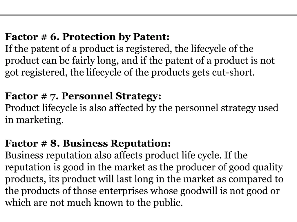 factor 6 protection by patent if the patent