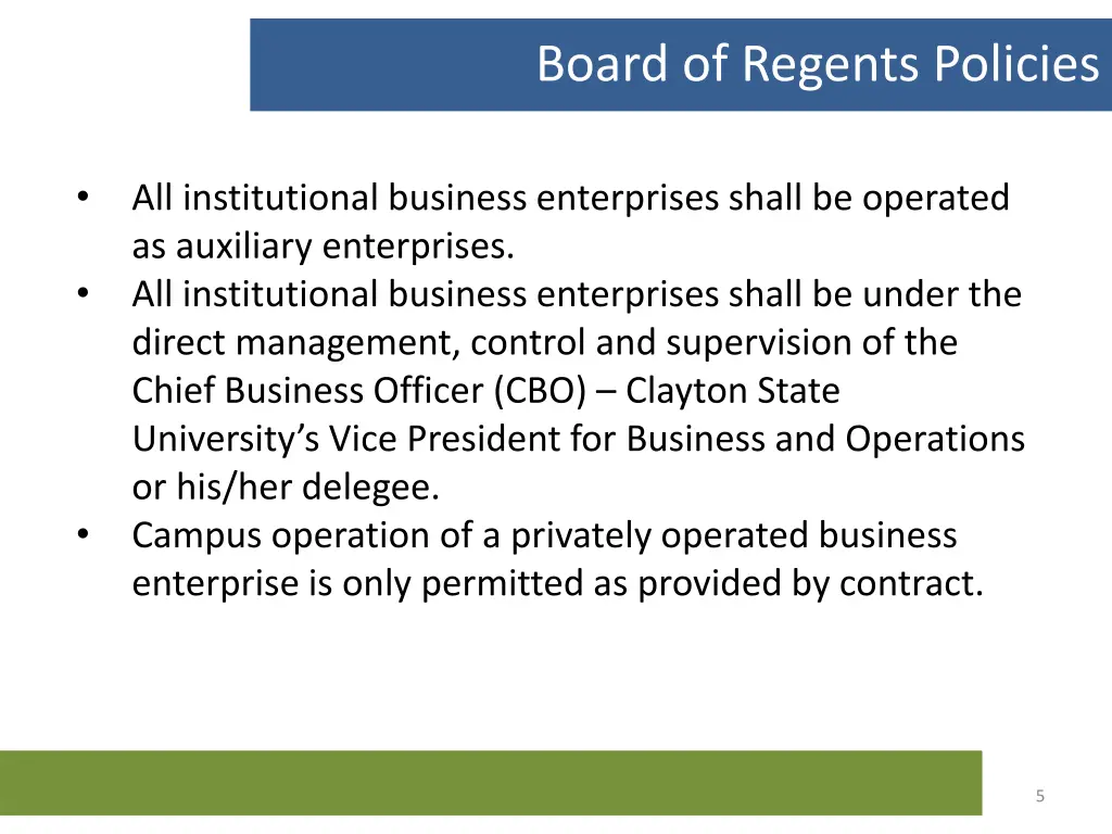 board of regents policies