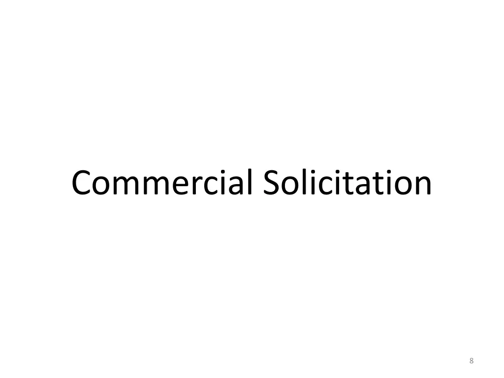commercial solicitation