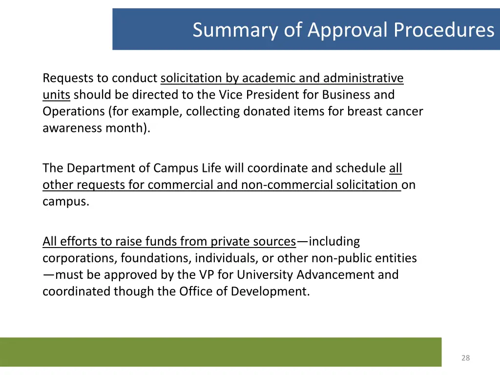 summary of approval procedures