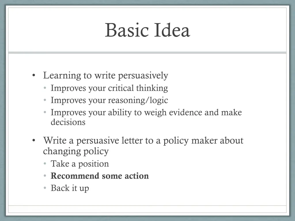 basic idea