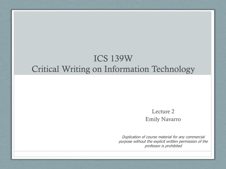 ics 139w