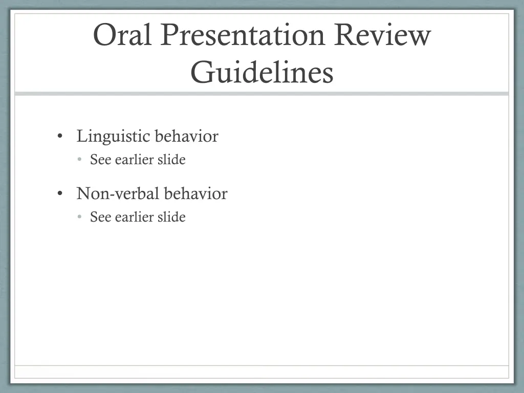 oral presentation review guidelines 1