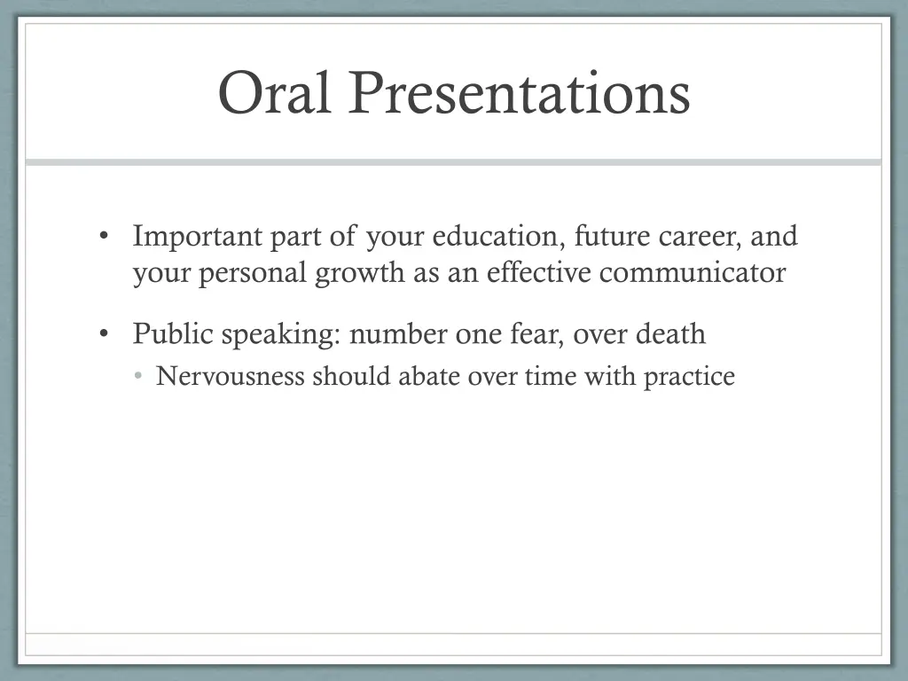 oral presentations