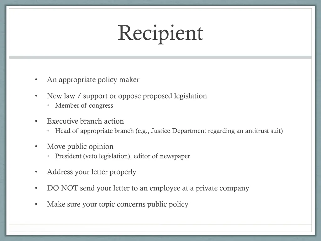 recipient
