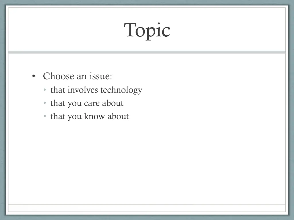 topic