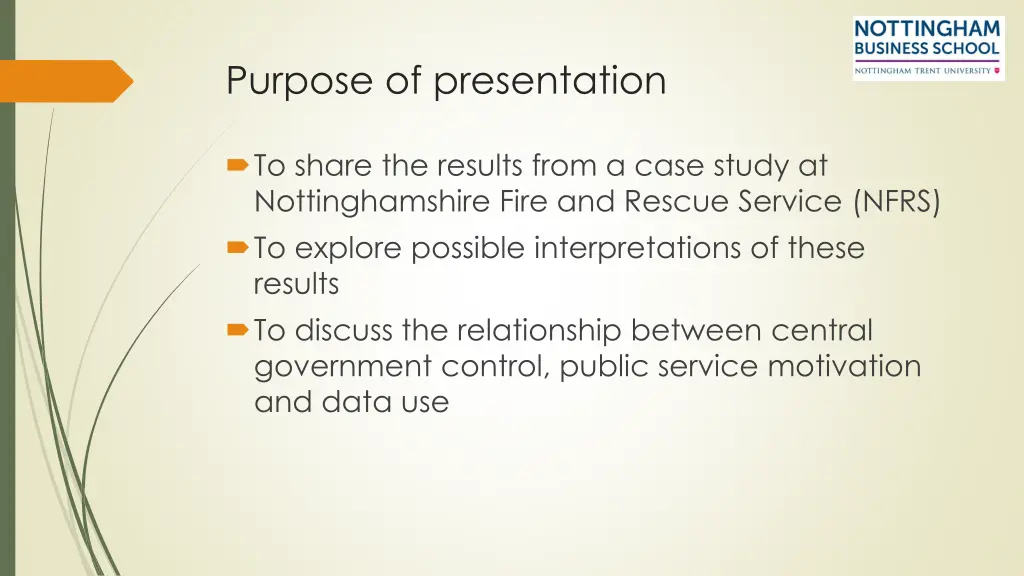 purpose of presentation