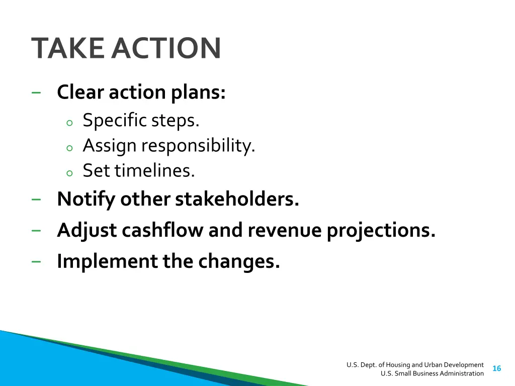 take action
