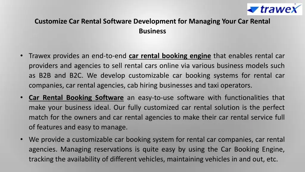 customize car rental software development