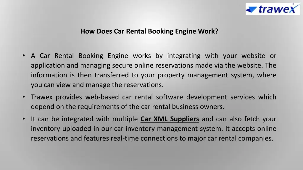 how does car rental booking engine work