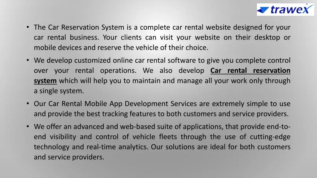 the car reservation system is a complete