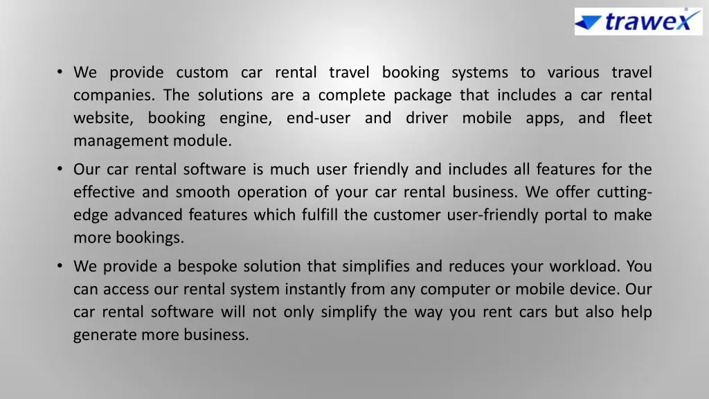 we provide custom car rental travel booking