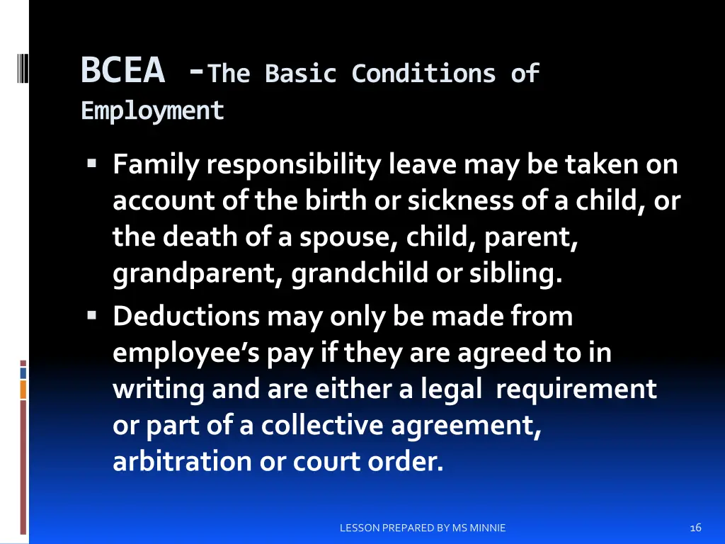 bcea the basic conditions of employment 2