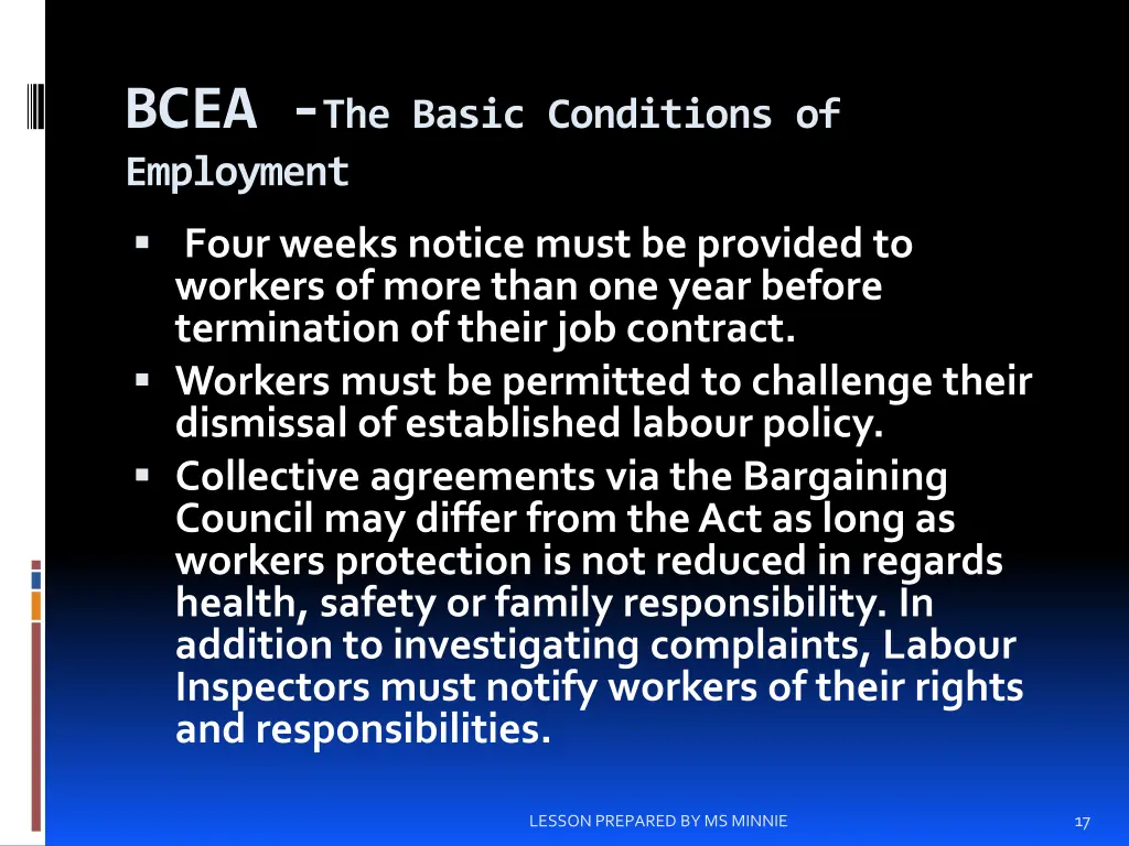 bcea the basic conditions of employment 3