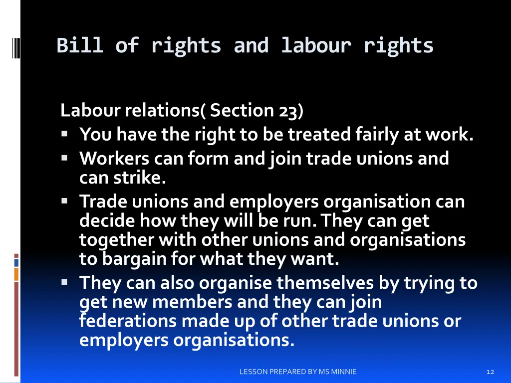 bill of rights and labour rights 3