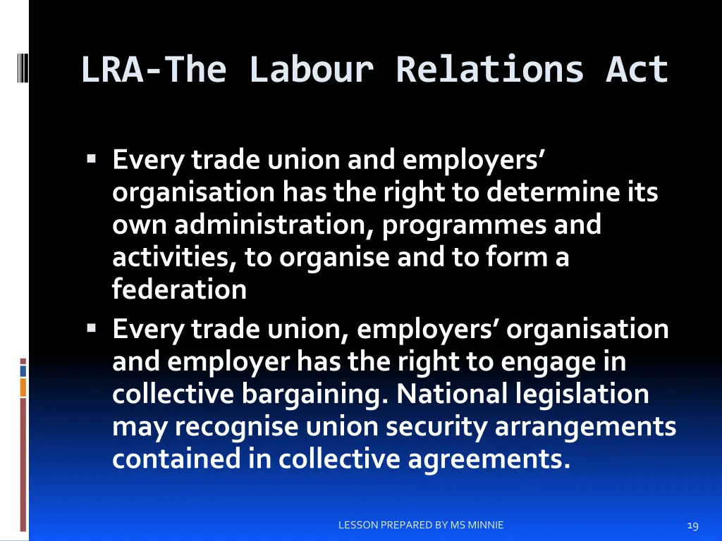 lra the labour relations act