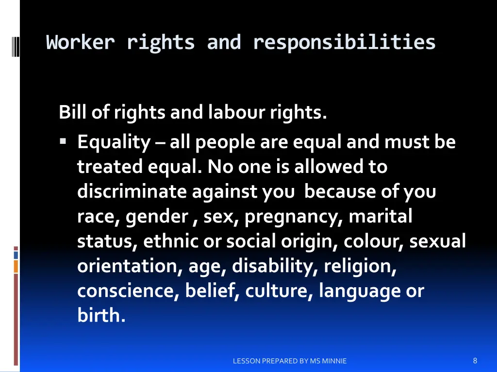 worker rights and responsibilities