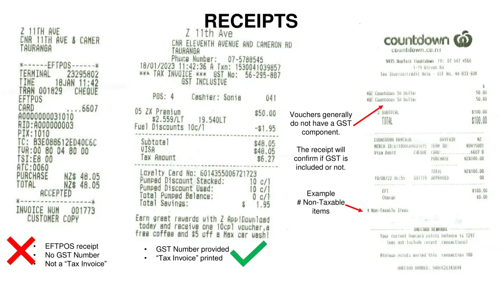 receipts
