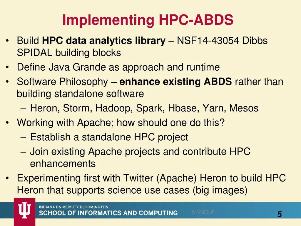 implementing hpc abds