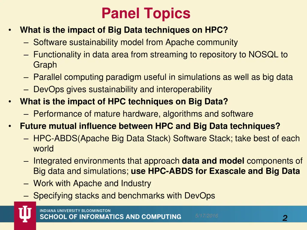 panel topics