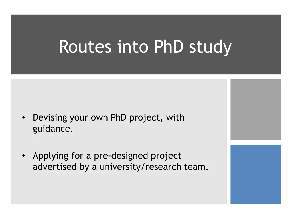 routes into phd study