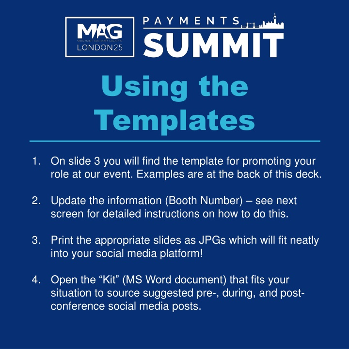 using the templates